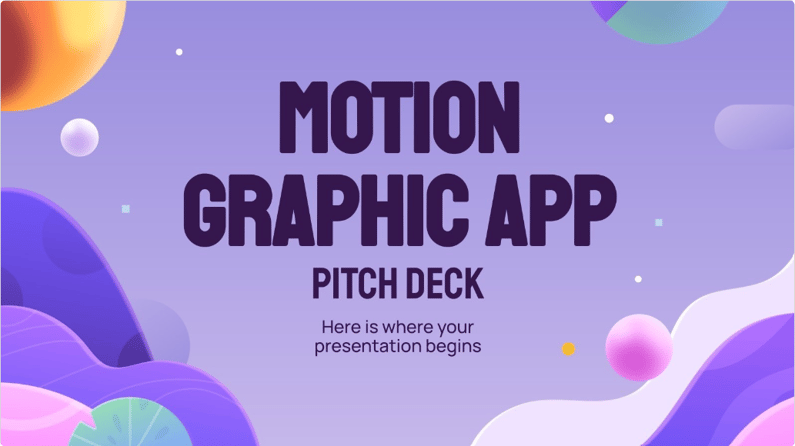 Motion Graphic App Pitch Deck Template