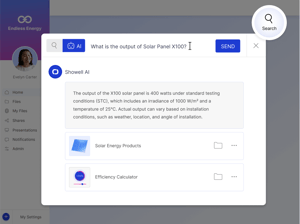 AI-powered search user interface