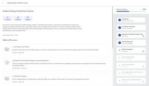 Learning management system: lessons and quizzes