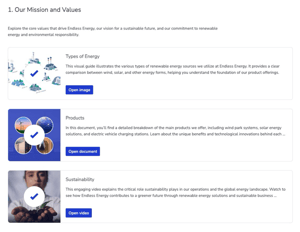 Learning and training content