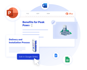 Showell with Google Workspace and MS Office integrations (e.g. Microsoft PowerPoint and Word)